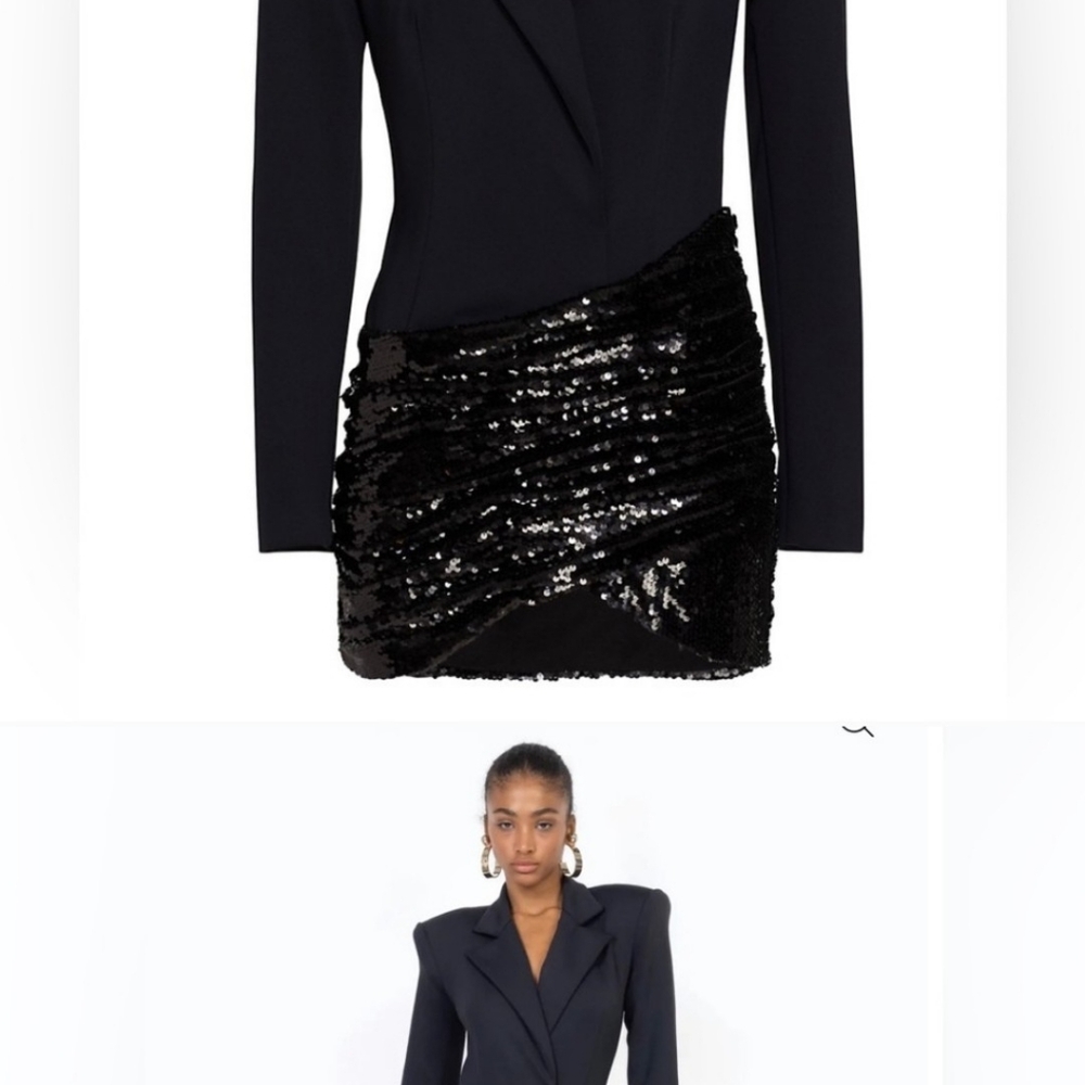 Ronny Kobo sequins black mini dress.